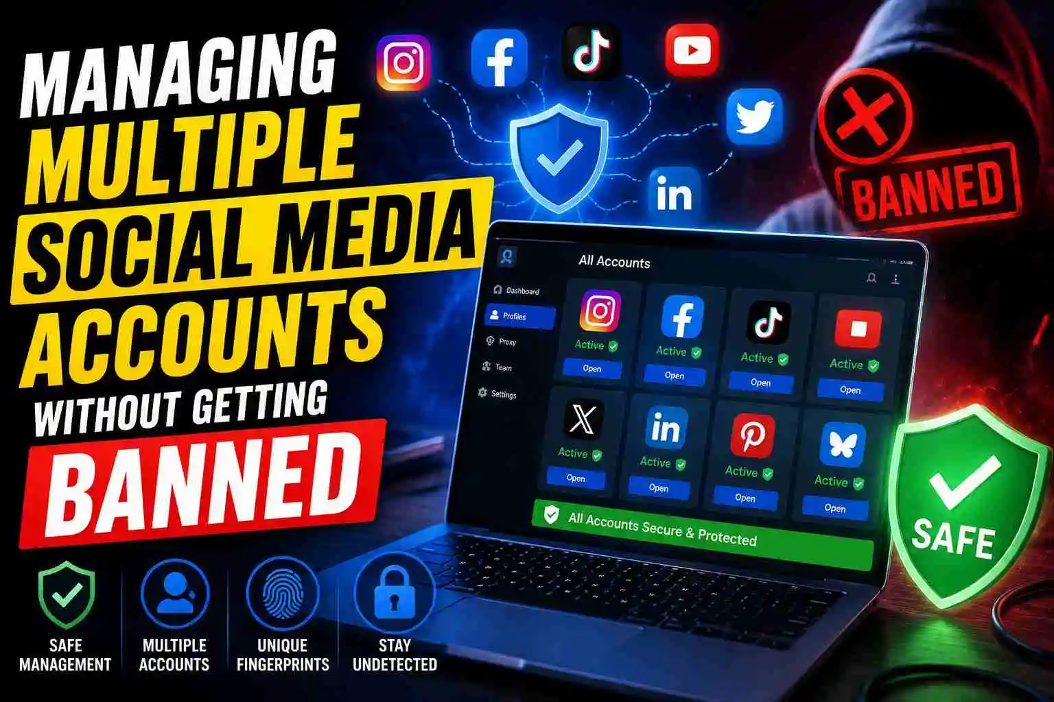 Multi-account management social media