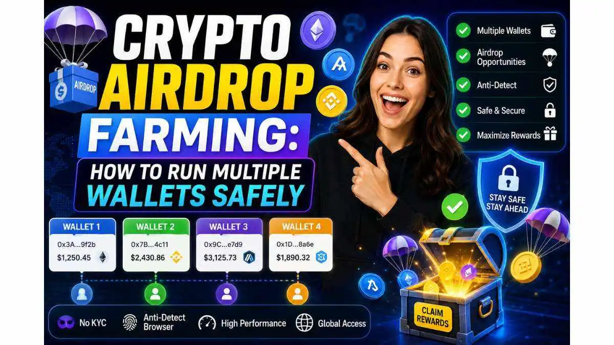Crypto airdrop farming multiple wallets safely with antidetect browser